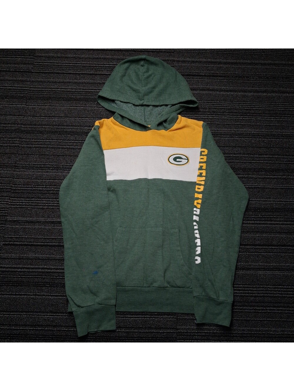 Green Bay Packers NFL Team Apparel Hoodie Mens Small Green Gold Pullover
